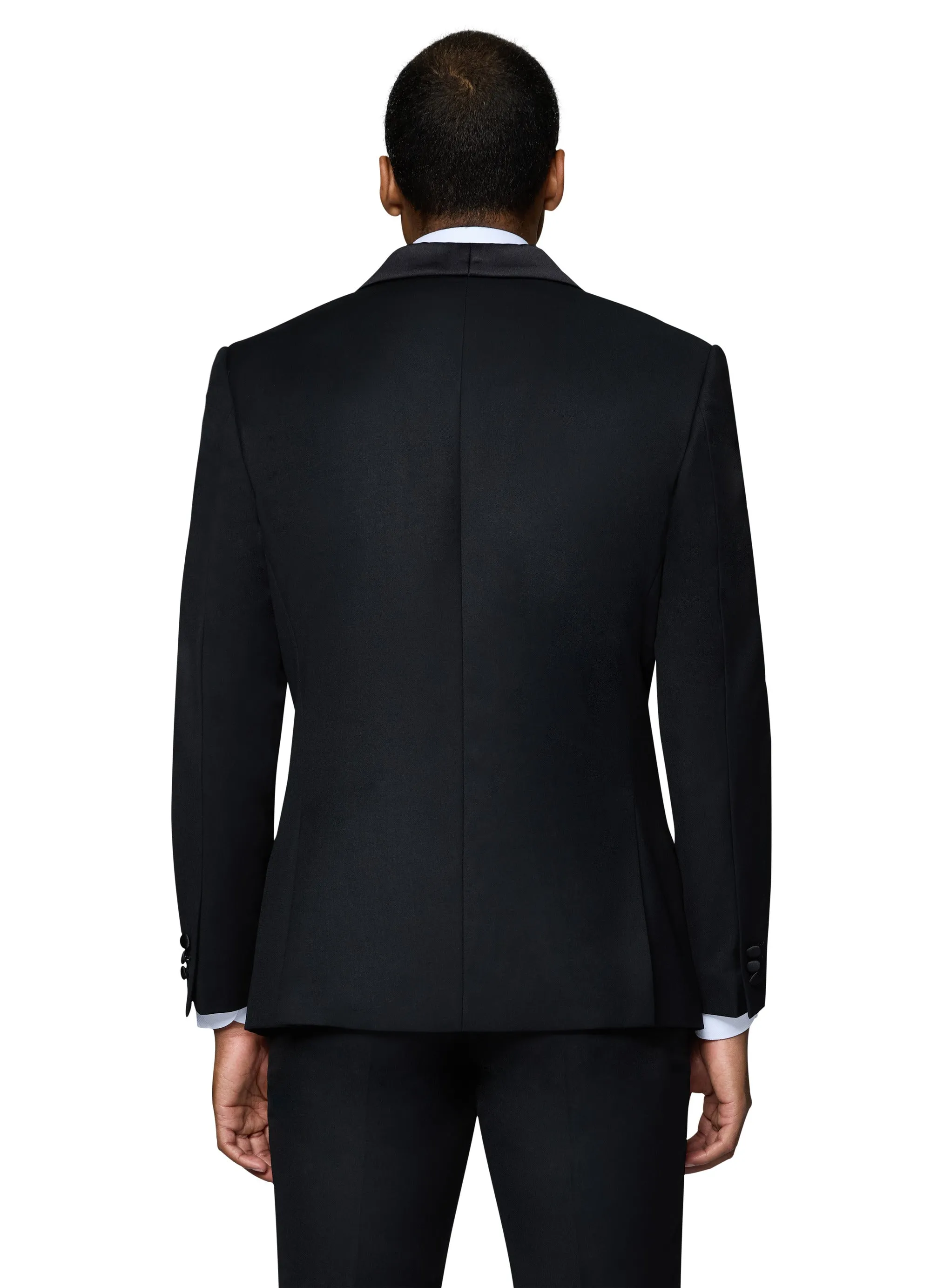 Bergamo Orange Solid Black Shawl Tuxedo Modern Fit cultural roots