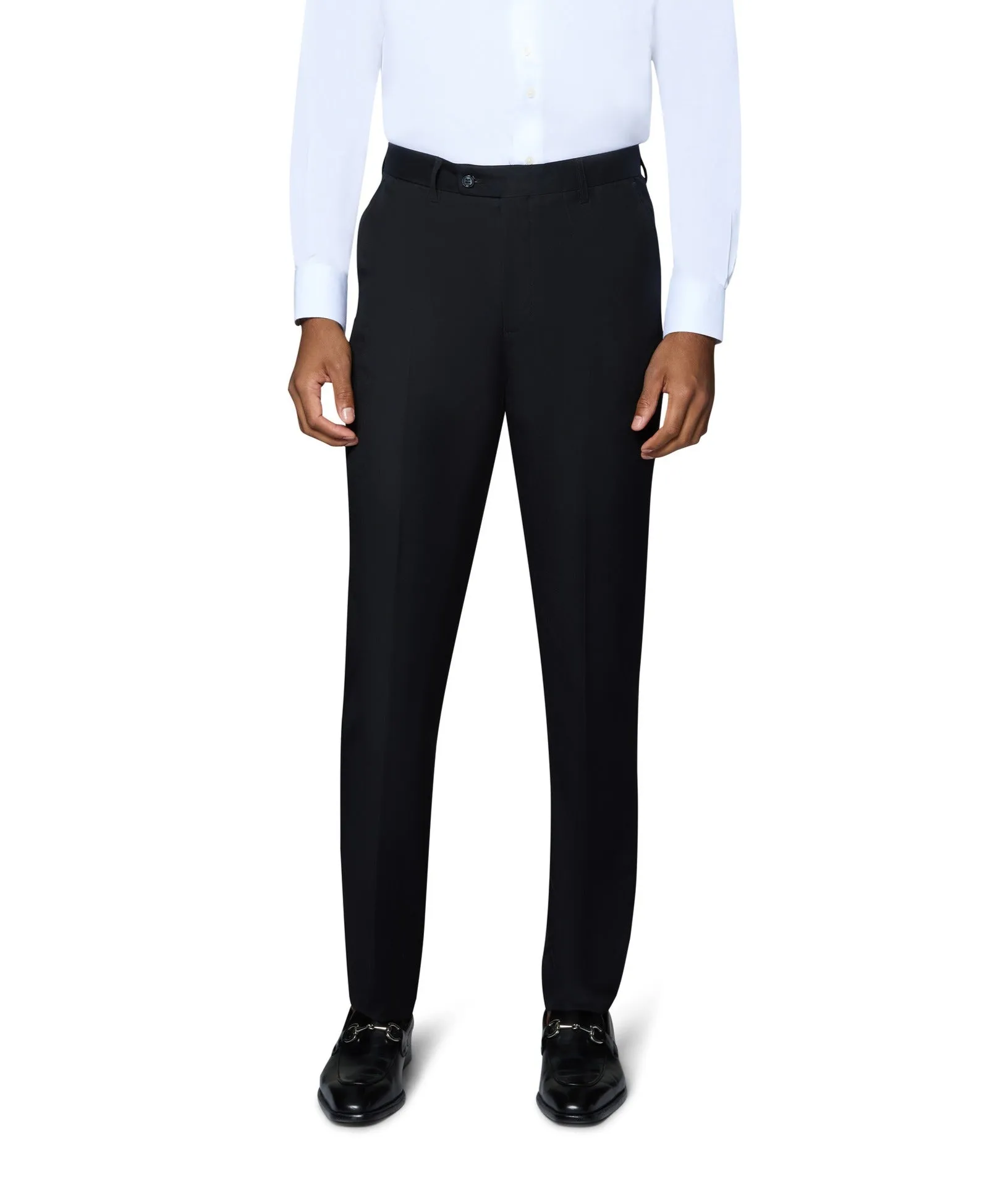 Bergamo Orange Solid Modern Fit Pants - Black night out