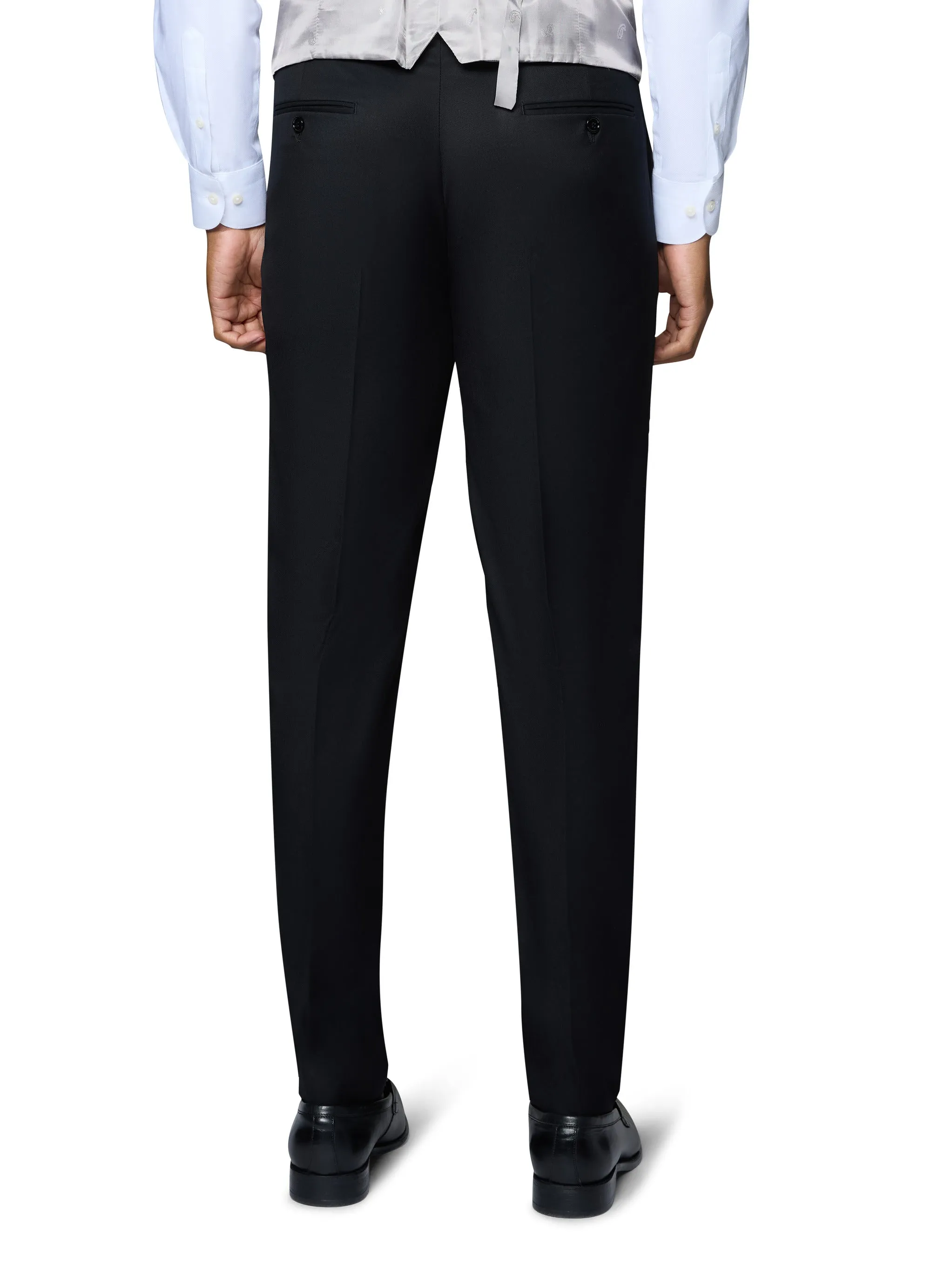 Bergamo Orange Solid Modern Fit Pants - Black adaptive clothing