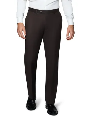 Bergamo Orange Solid Modern Fit Pants - Brown career wear