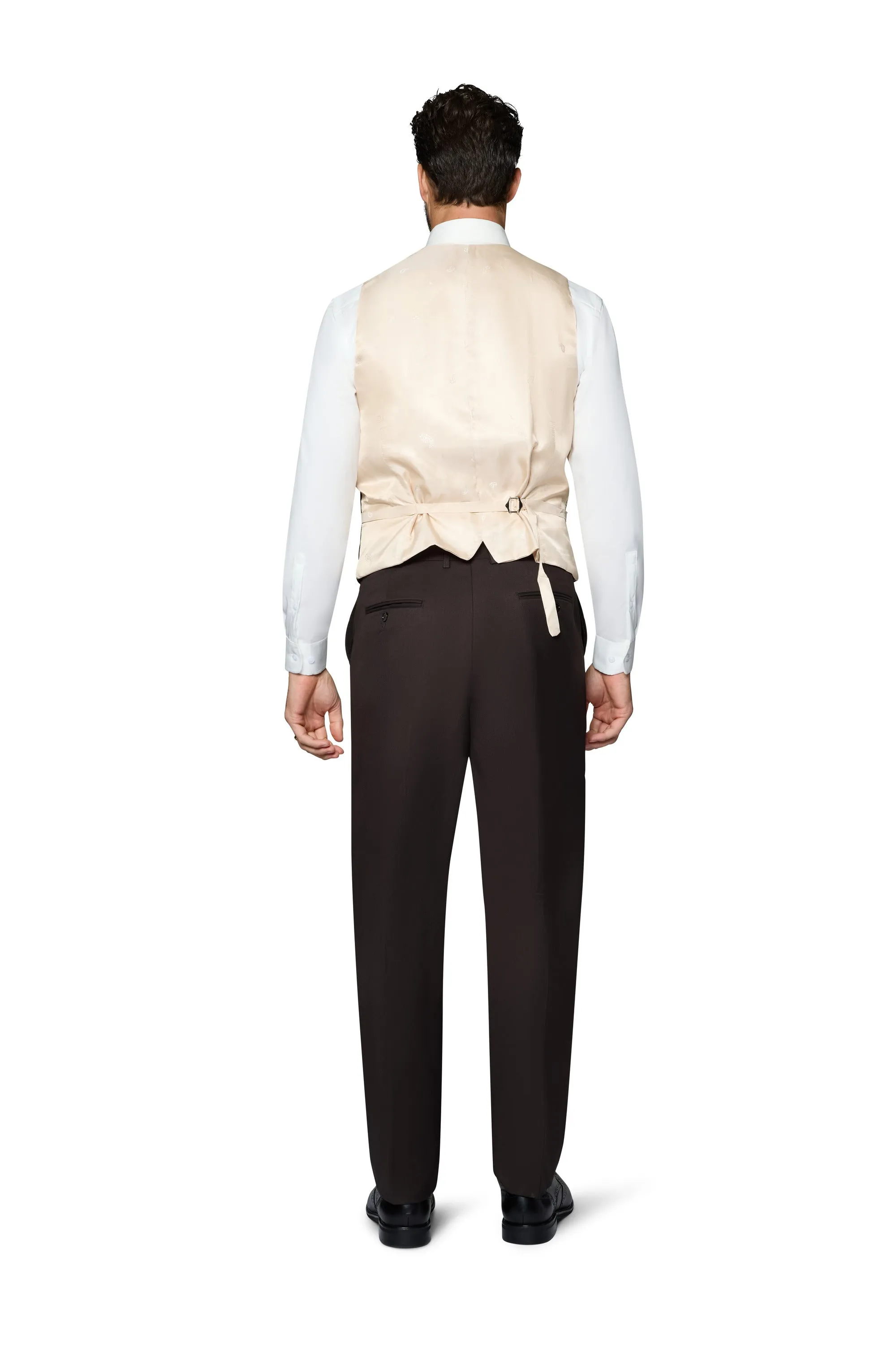 Bergamo Orange Solid Modern Fit Pants - Brown urban professional