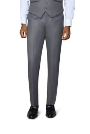 Bergamo Orange Solid Modern Fit Pants - Medium Grey seasonal wear