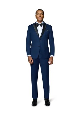 Bergamo Orange Solid New Blue Notch Tuxedo Modern Fit evening wear
