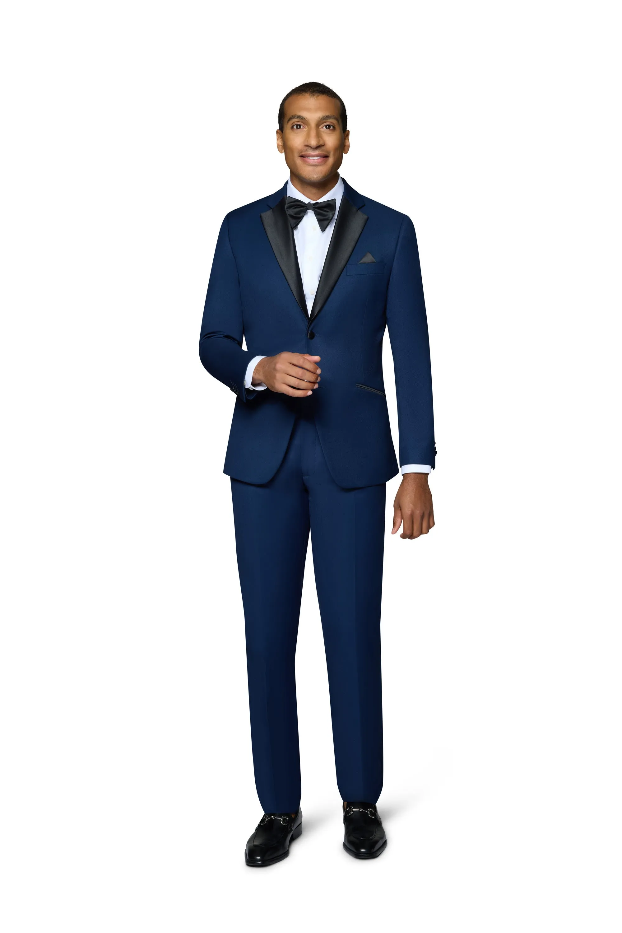Bergamo Orange Solid New Blue Notch Tuxedo Modern Fit gentleman must