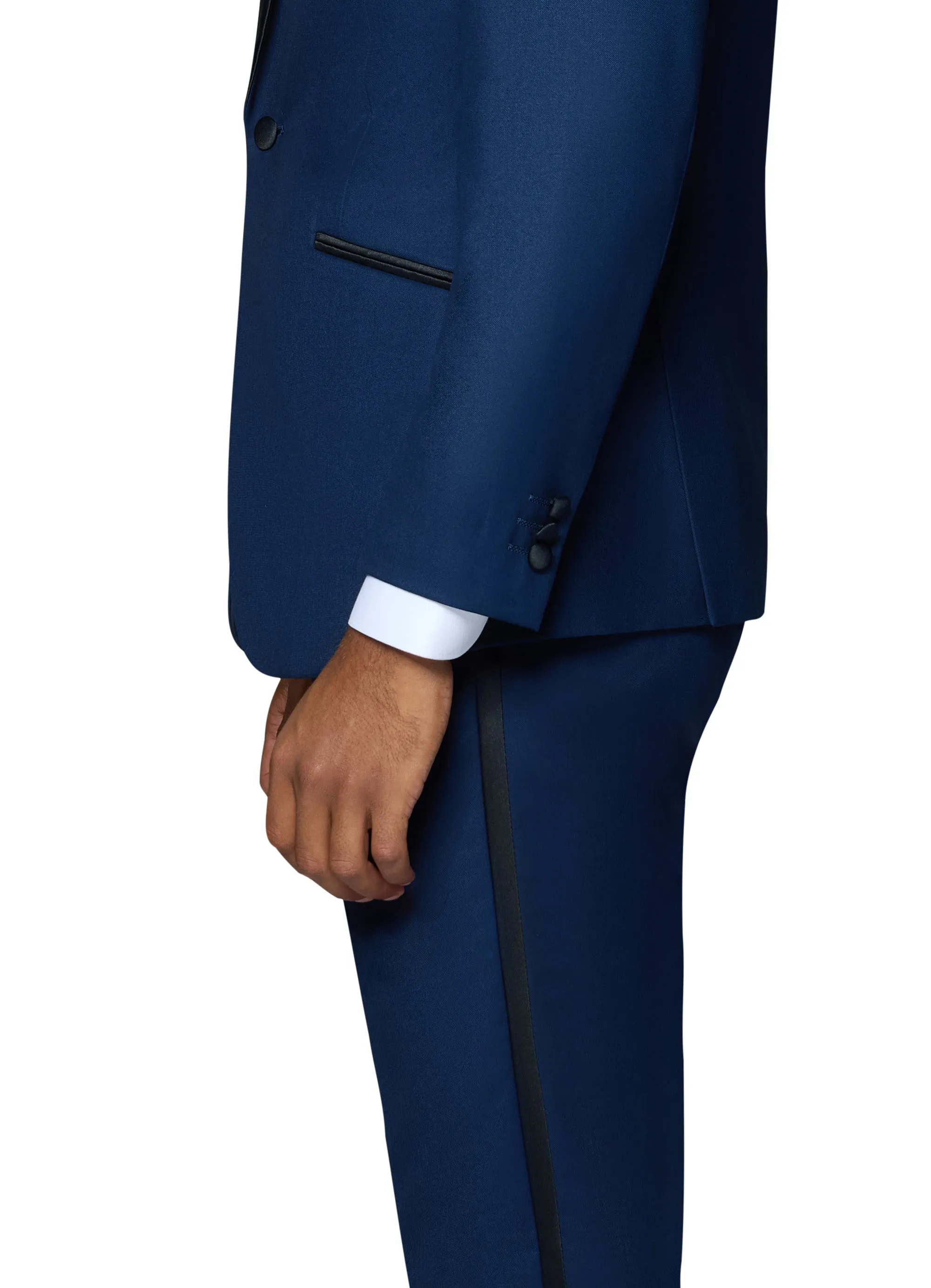 Bergamo Orange Solid New Blue Shawl Tuxedo Modern Fit key celebration