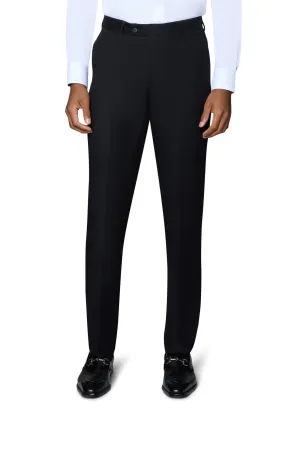 Bergamo Orange Solid Slim Fit Pants - Black tailored cut