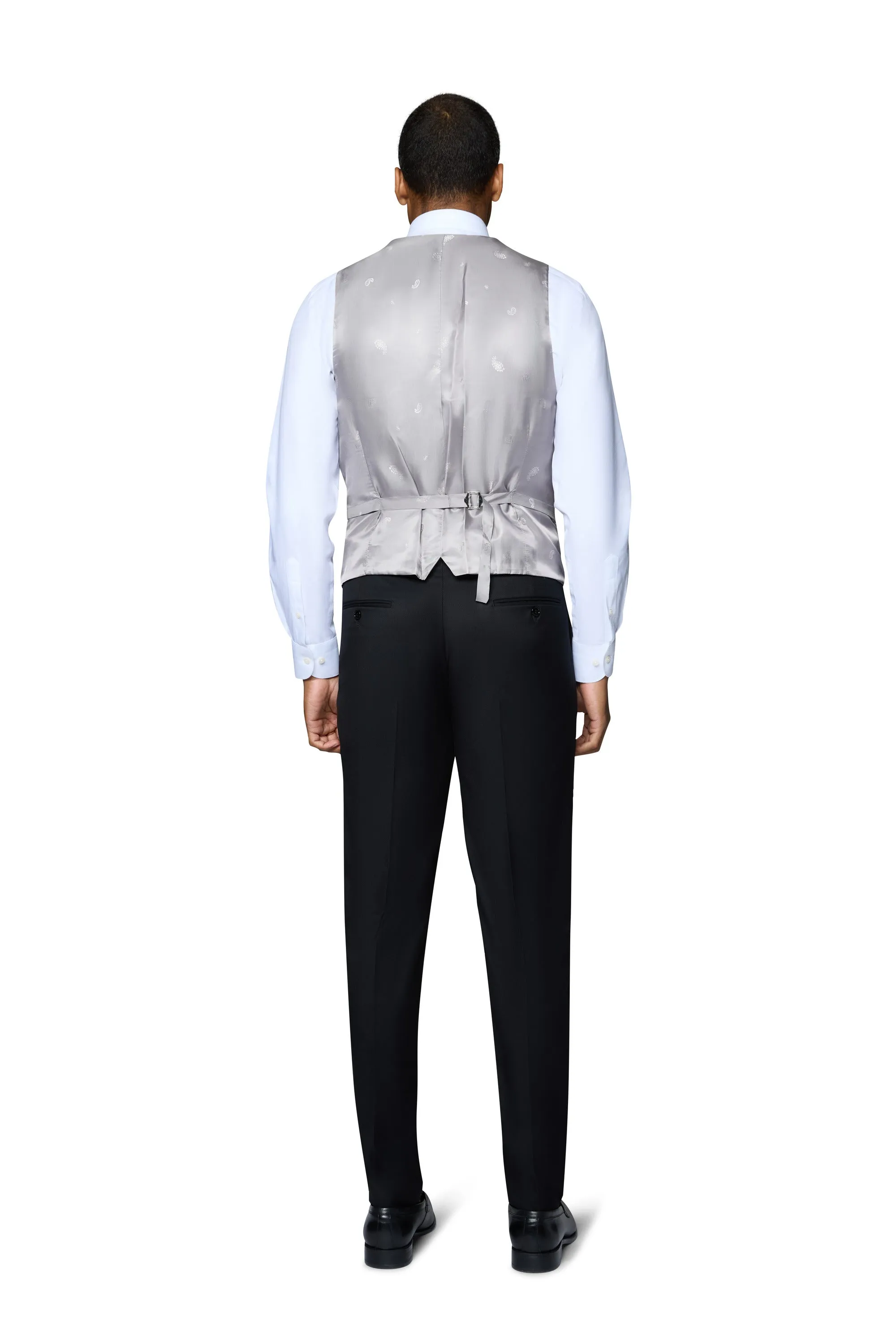 Bergamo Orange Vested Solid Black Slim Fit festive wear
