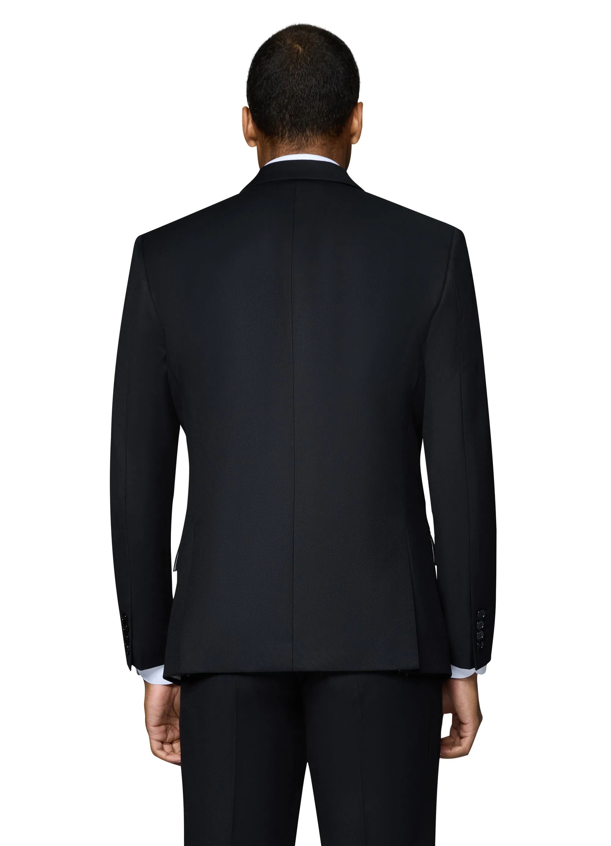 Bergamo Orange Vested Solid Black Slim Fit custom design