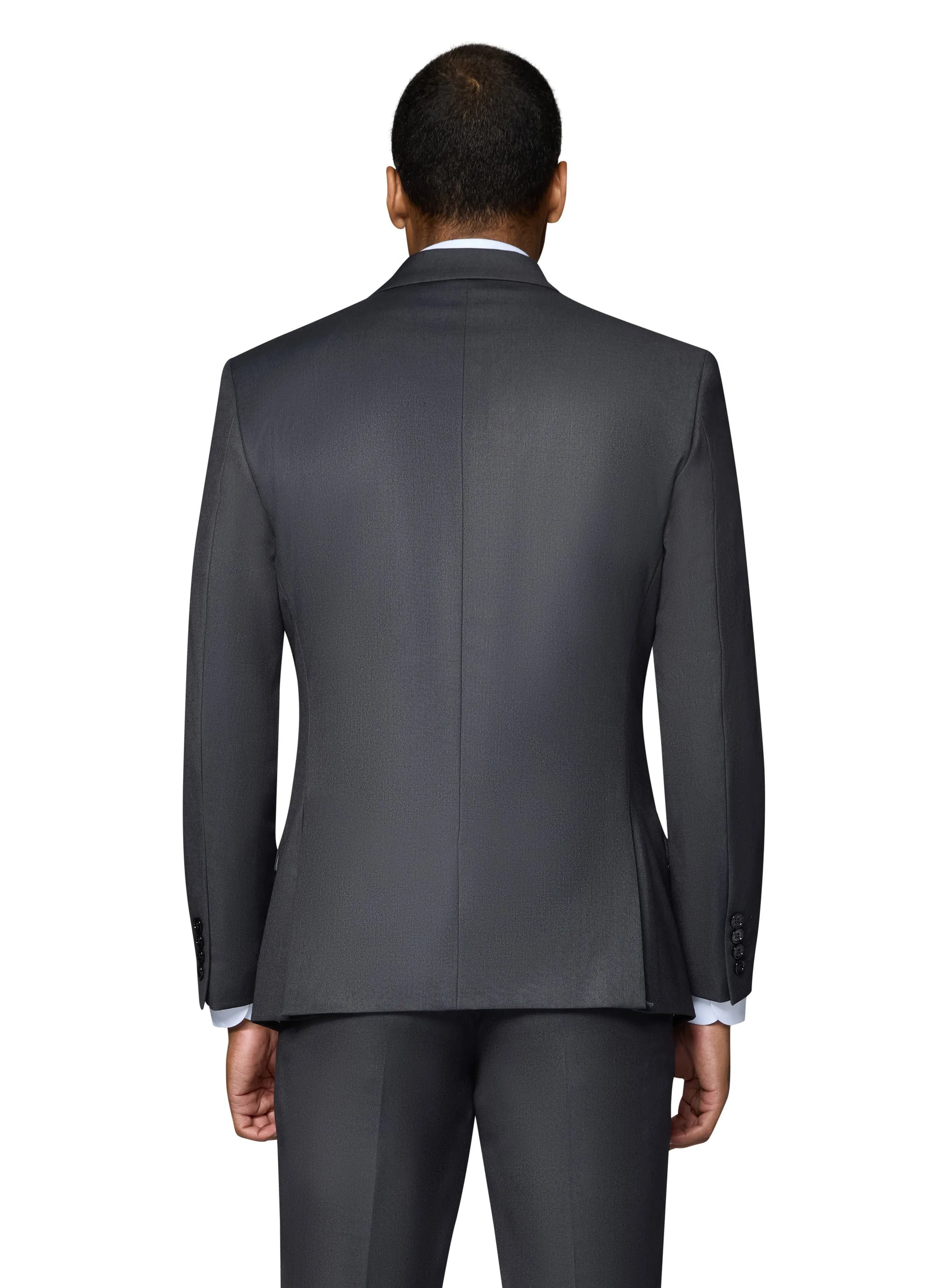 Bergamo Orange Vested Solid Charcoal Slim Fit mens formalwear