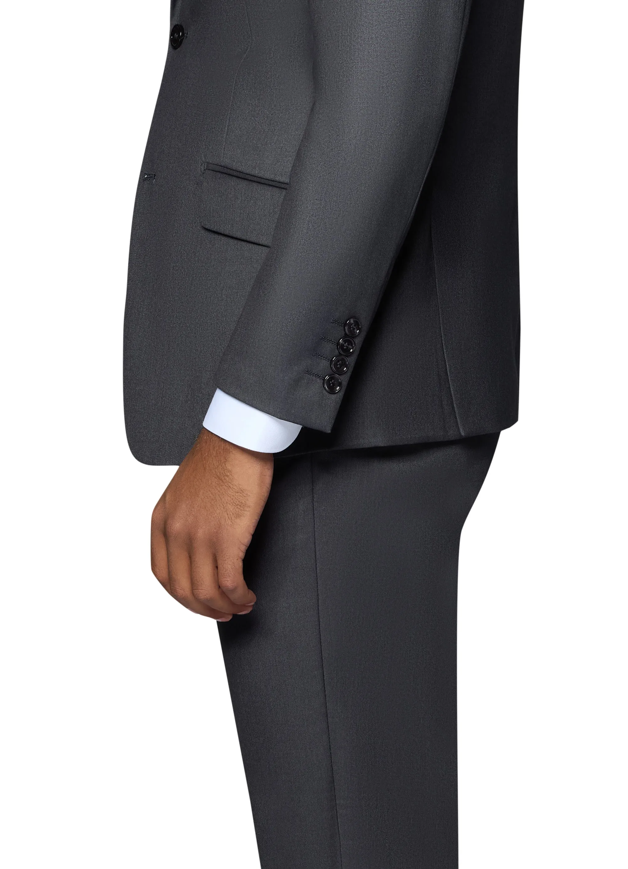 Bergamo Orange Vested Solid Charcoal Slim Fit bridal look