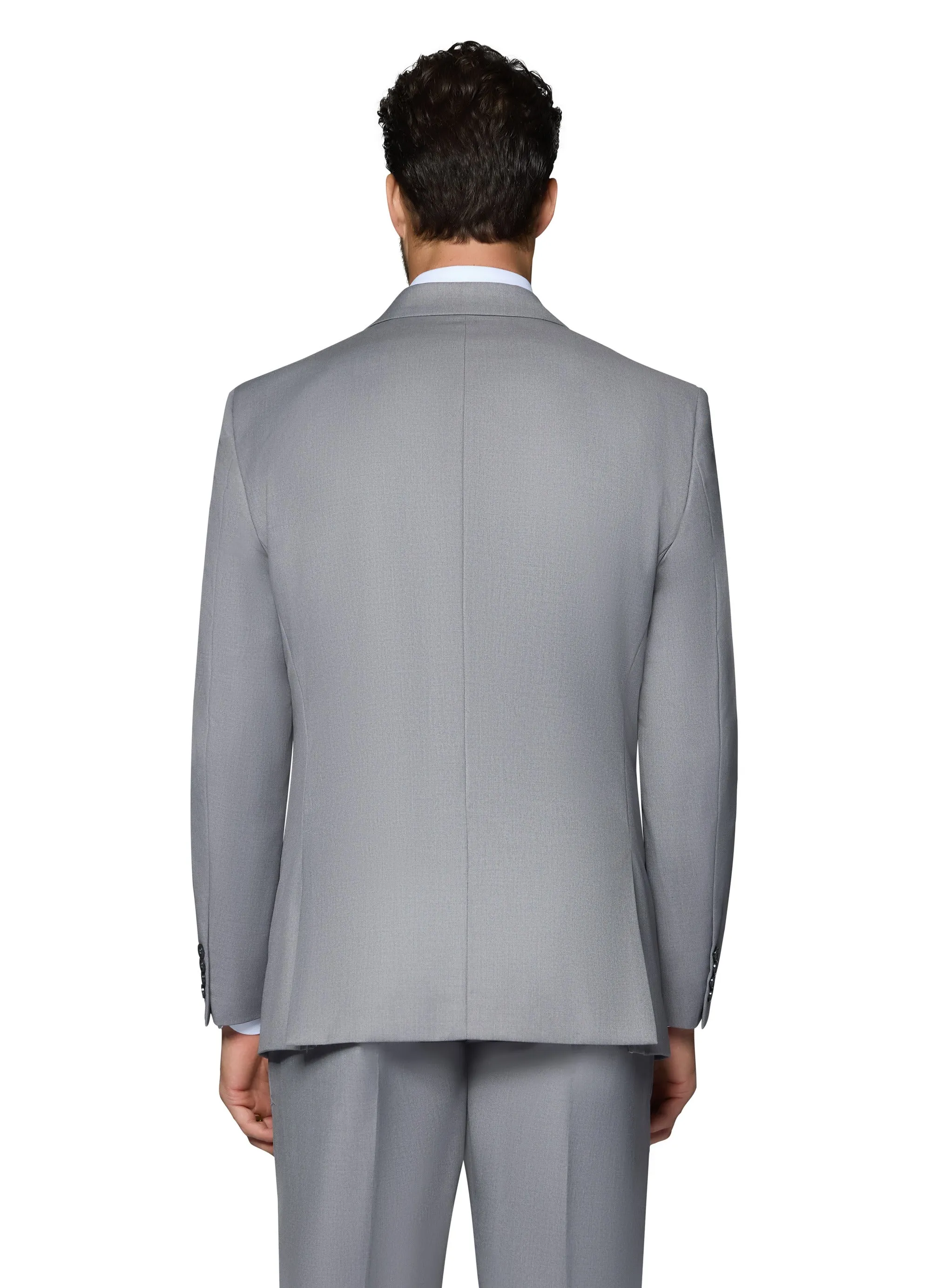 Bergamo Orange Vested Solid Light Grey Modern Fit event wear