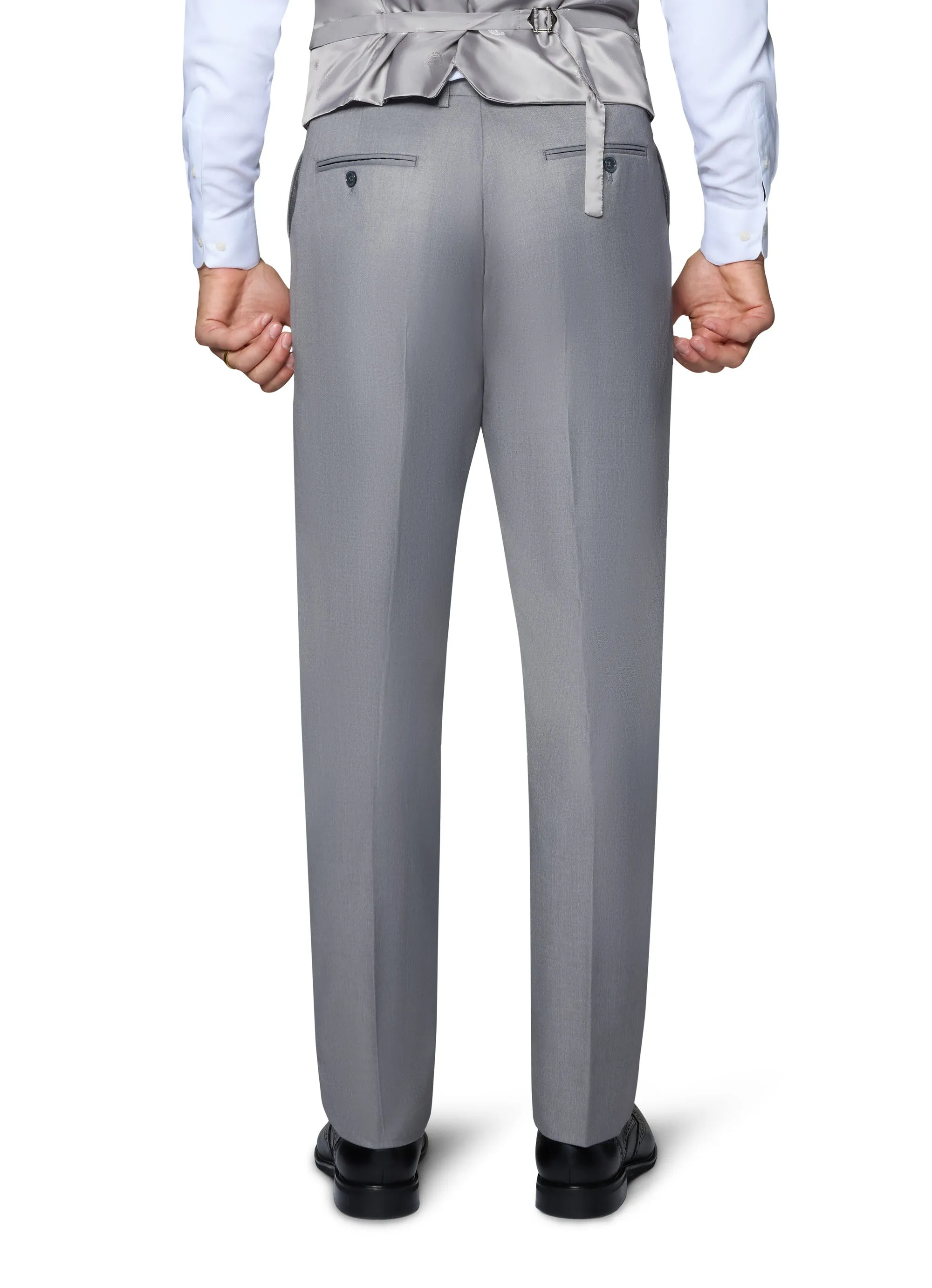 Bergamo Orange Vested Solid Light Grey Slim Fit sleek jacket