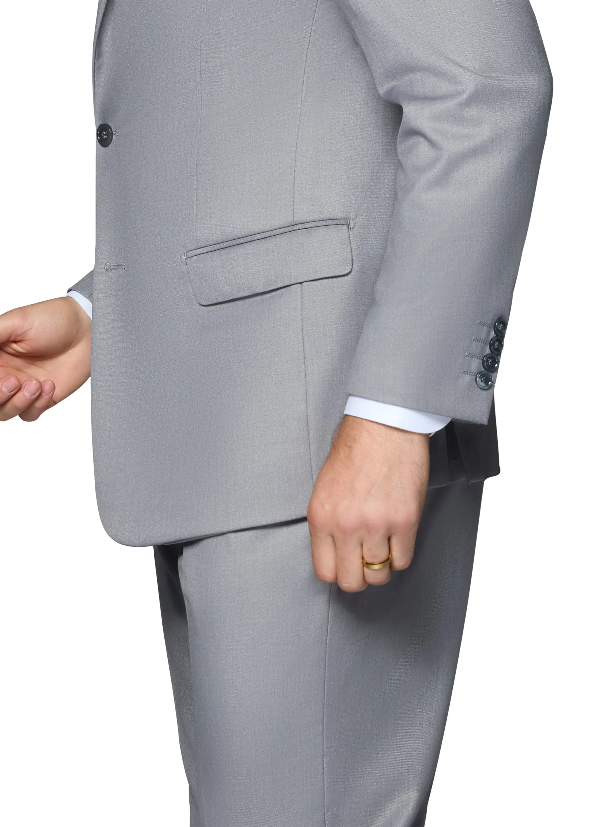 Bergamo Orange Vested Solid Light Grey Slim Fit special occasion outfit