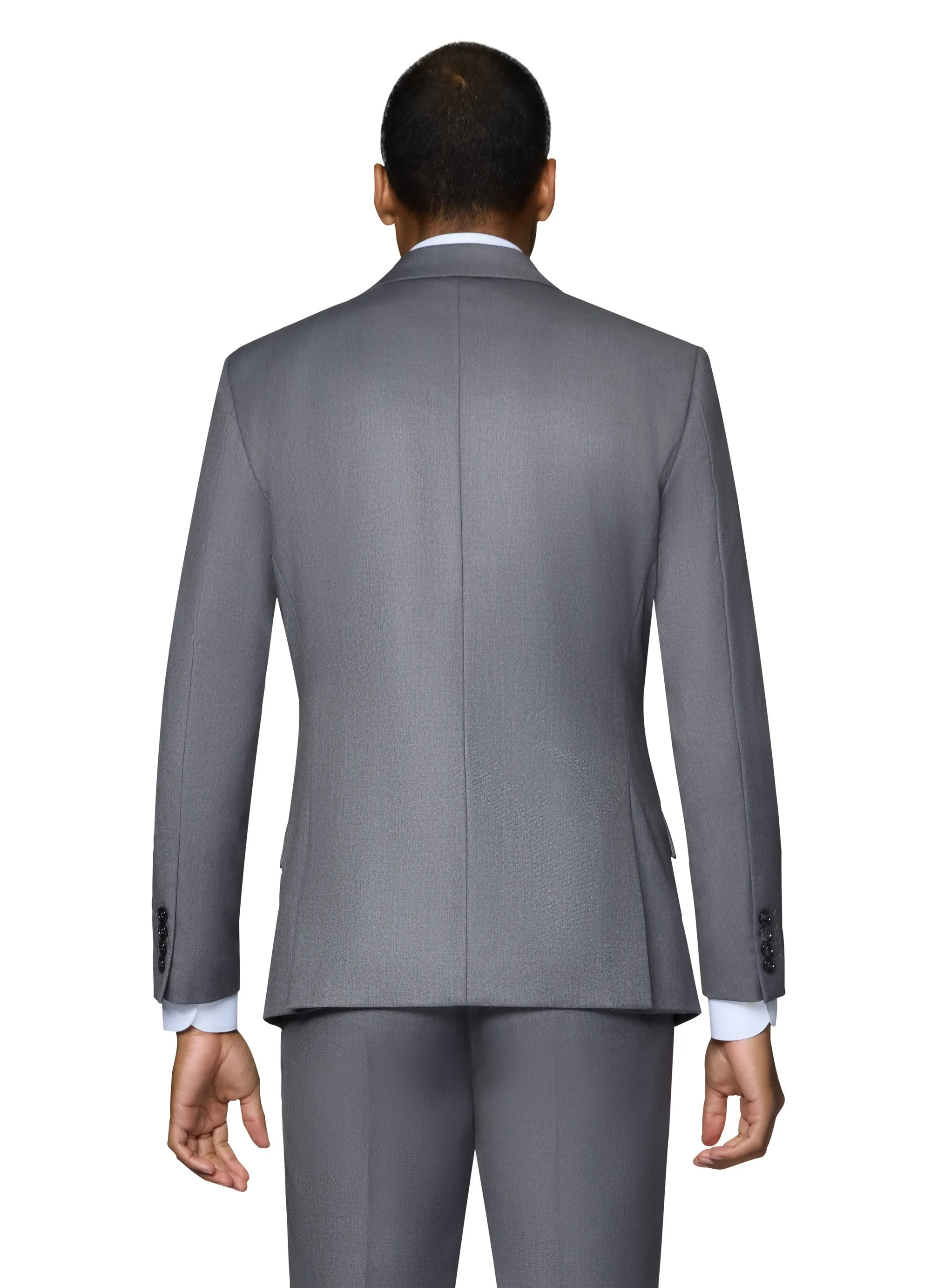 Bergamo Orange Vested Solid Medium Grey Modern Fit celebratory wear