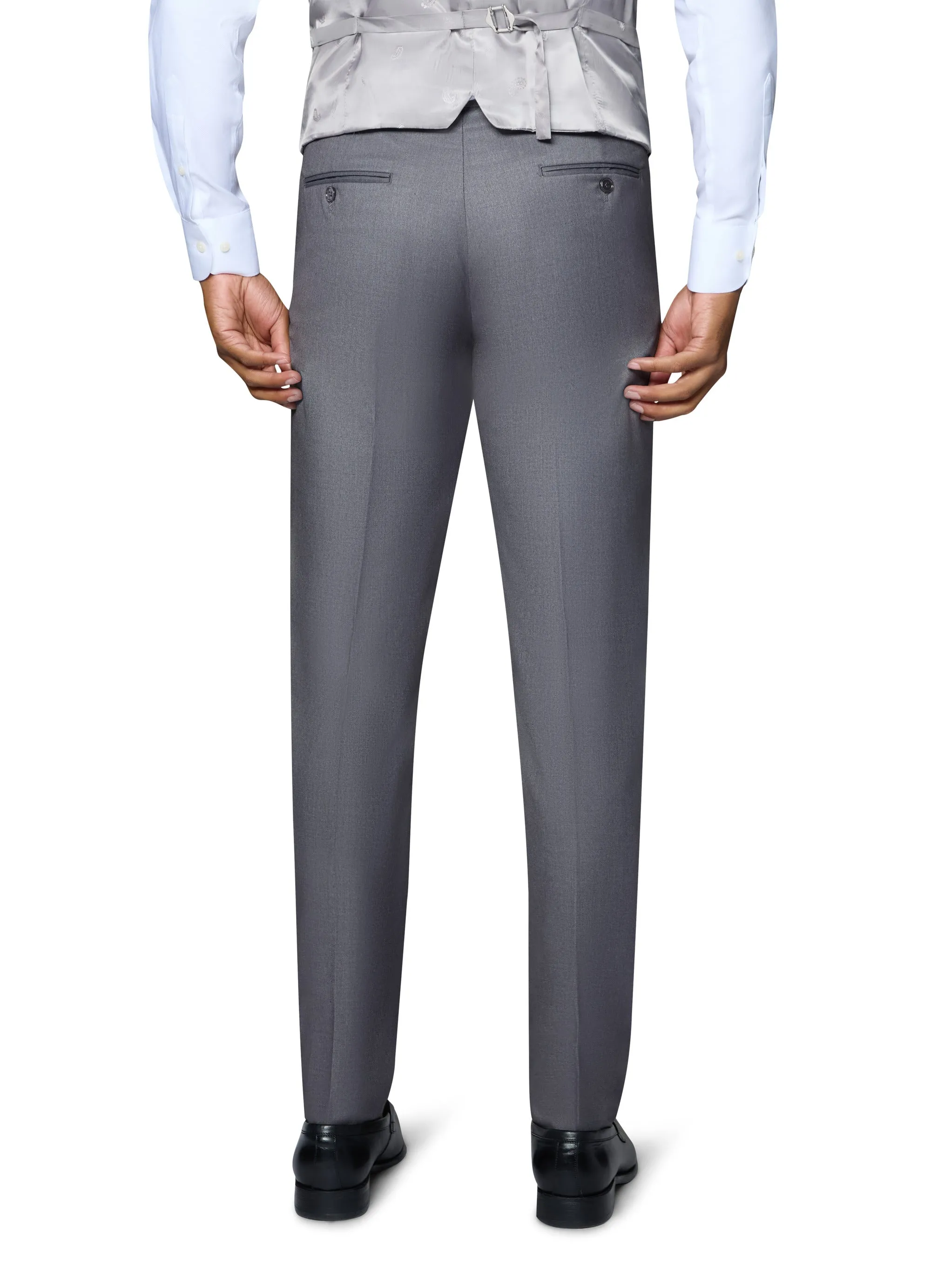 Bergamo Orange Vested Solid Medium Grey Modern Fit refined outfit
