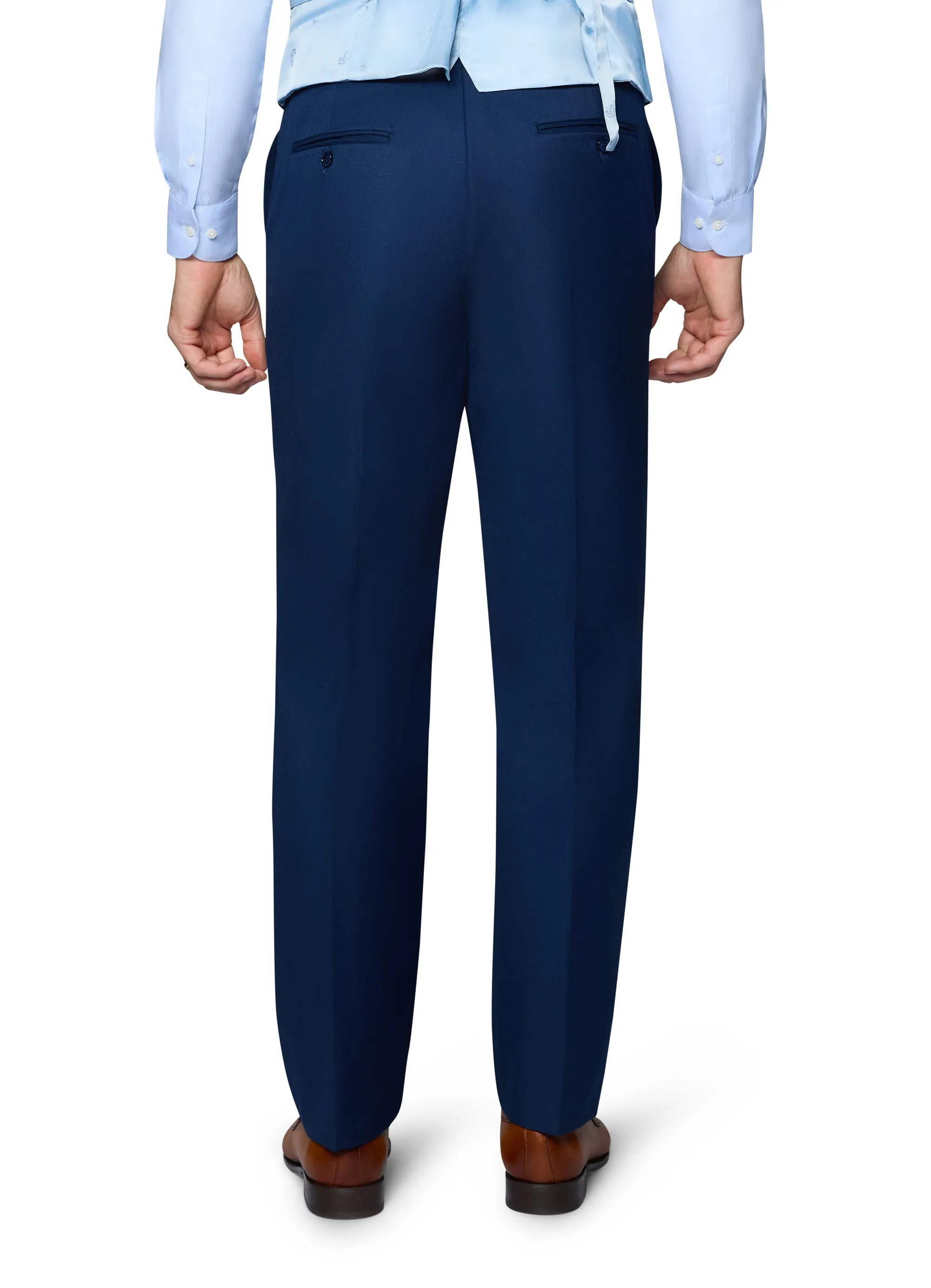 Bergamo Orange Vested Solid New Blue Slim Fit upscale look