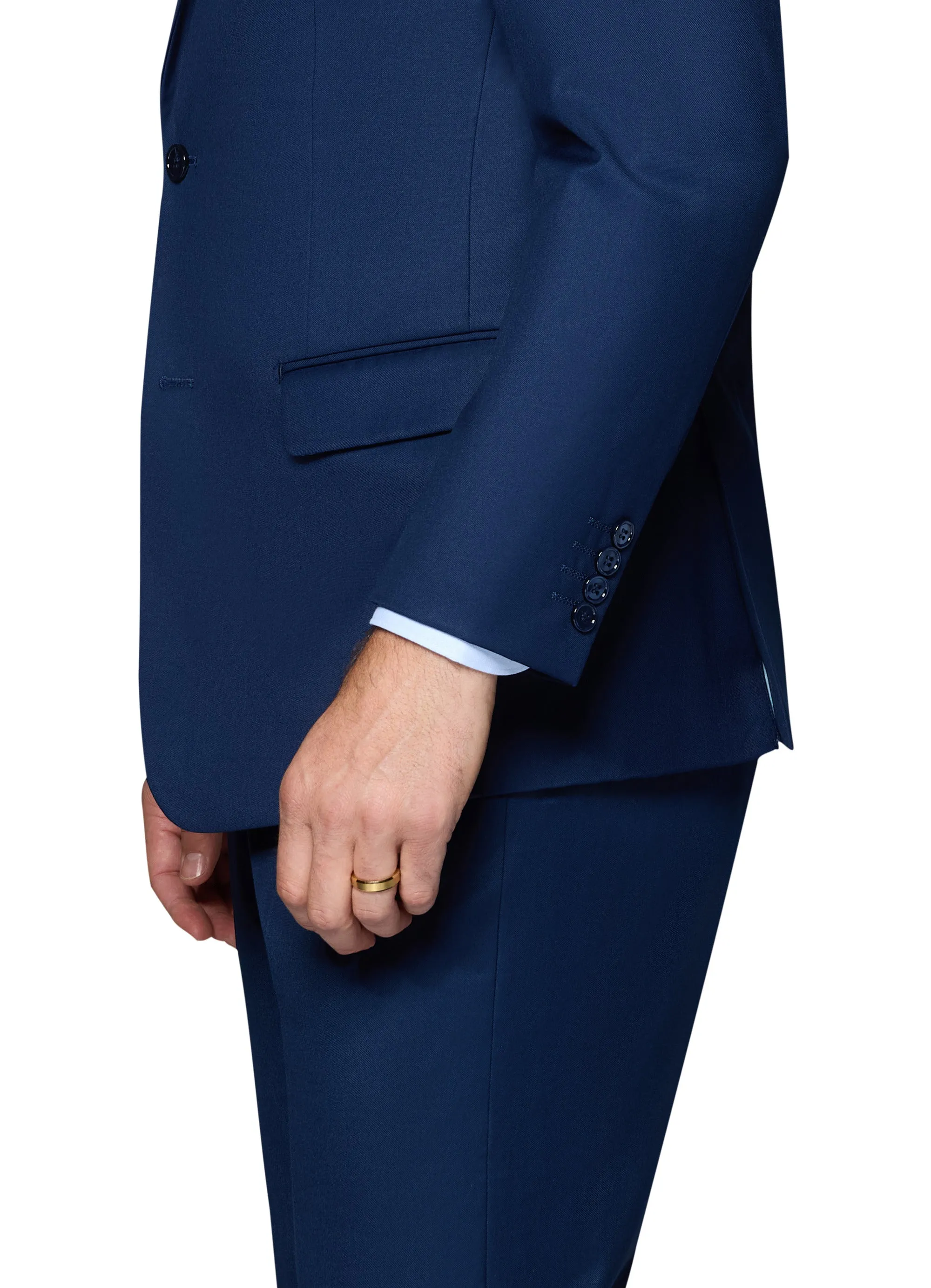 Bergamo Orange Vested Solid New Blue Slim Fit bridal look
