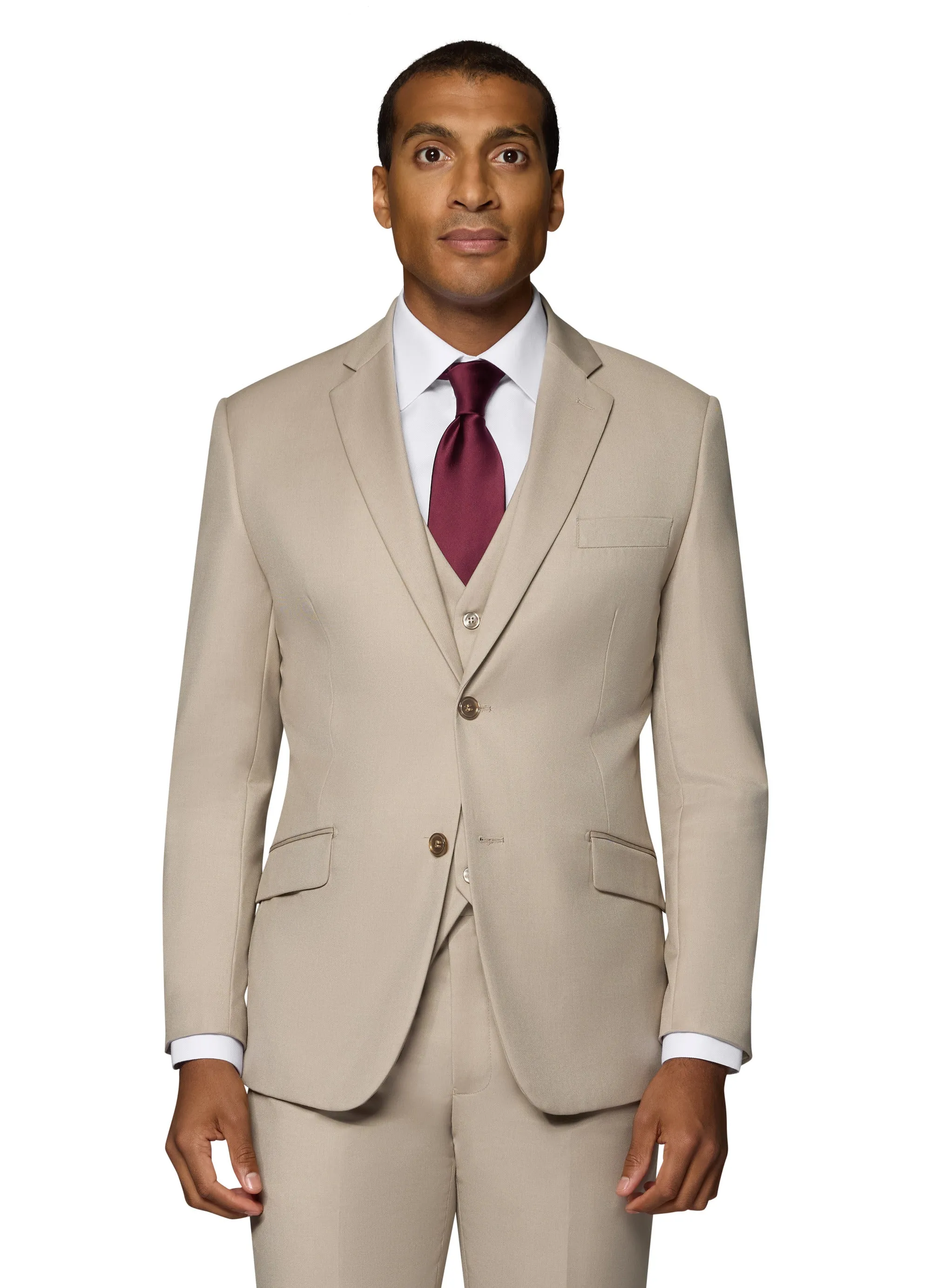 Bergamo Orange Vested Solid Tan Slim Fit bridal look