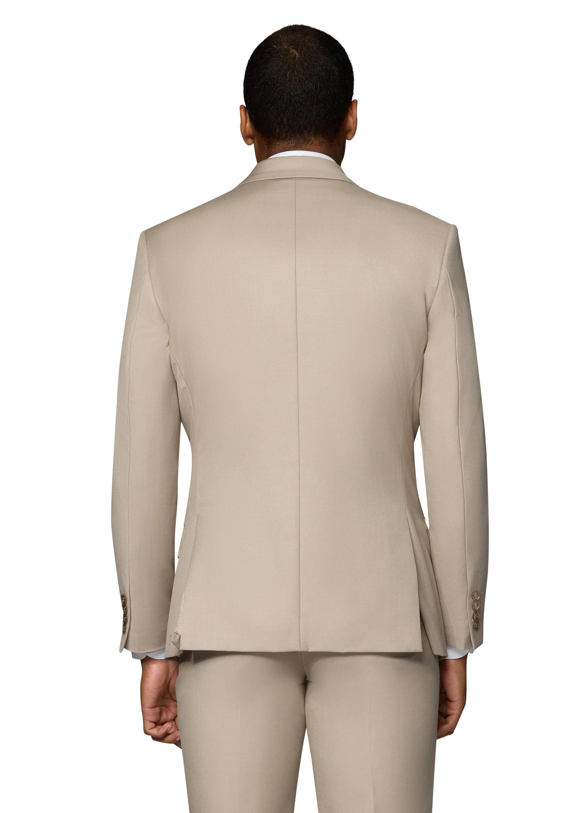 Bergamo Orange Vested Solid Tan Slim Fit smooth finish