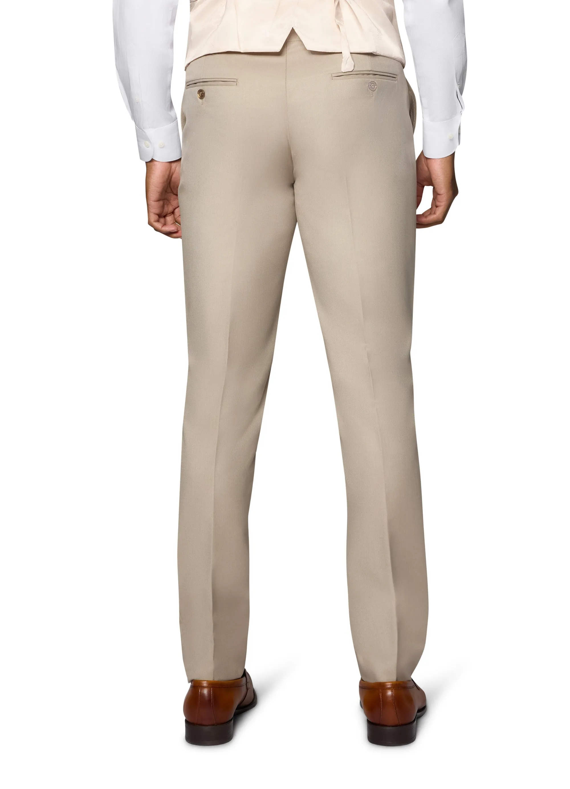 Bergamo Orange Vested Solid Tan Slim Fit formal occasion wear