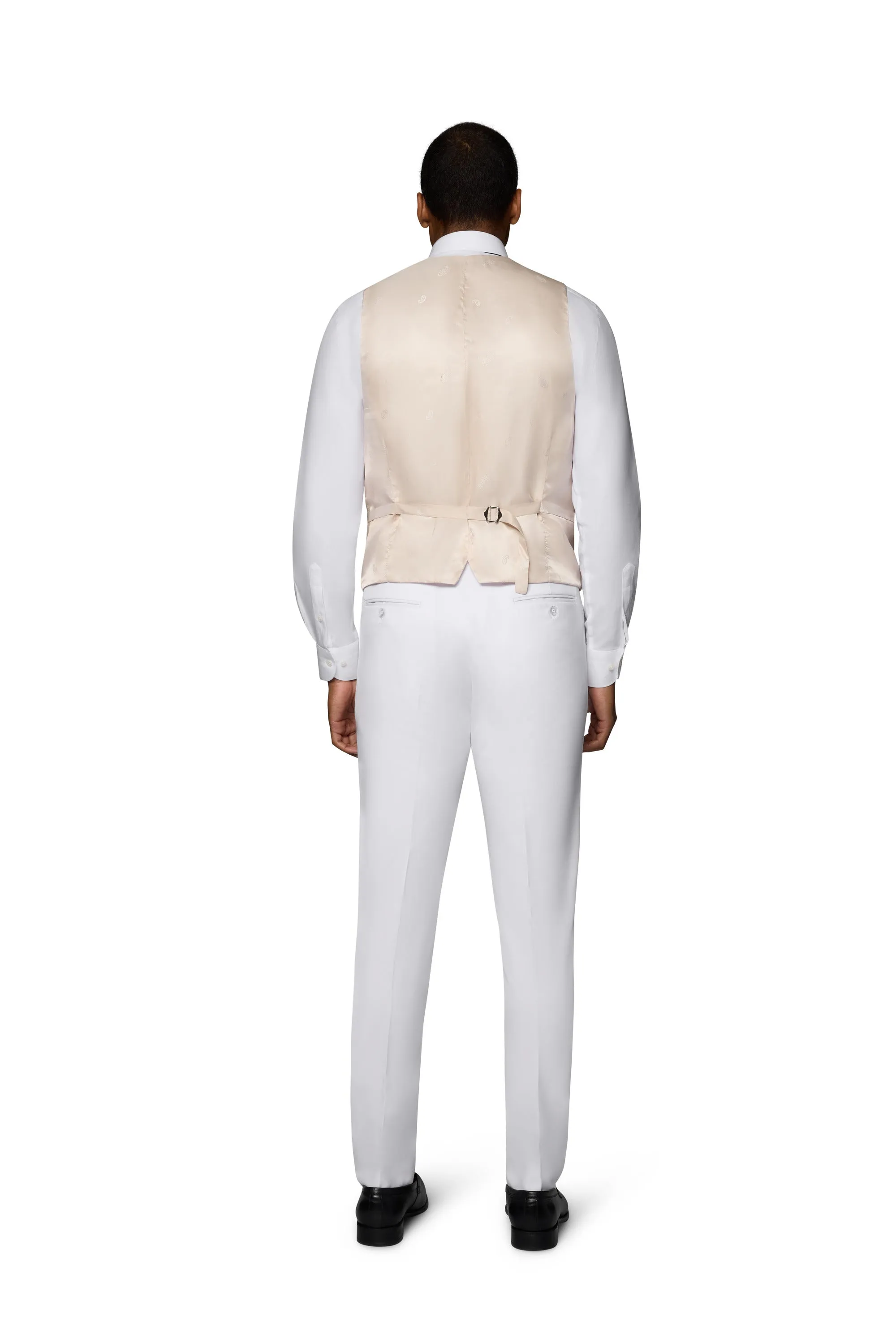 Bergamo Orange Vested Solid White Modern Fit chic style