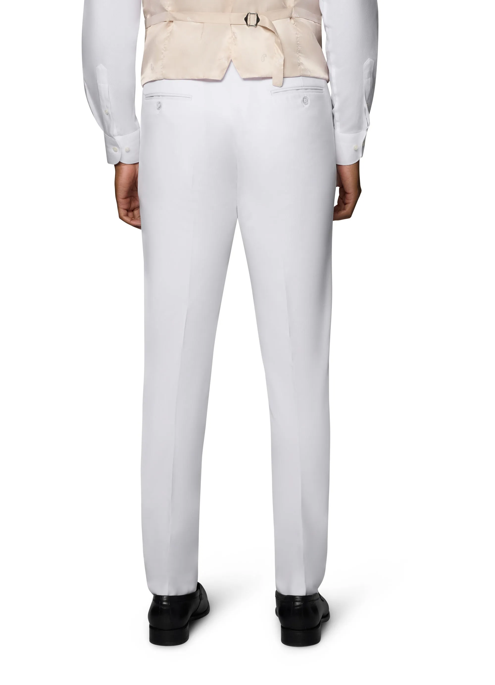 Bergamo Orange Vested Solid White Modern Fit tailored style