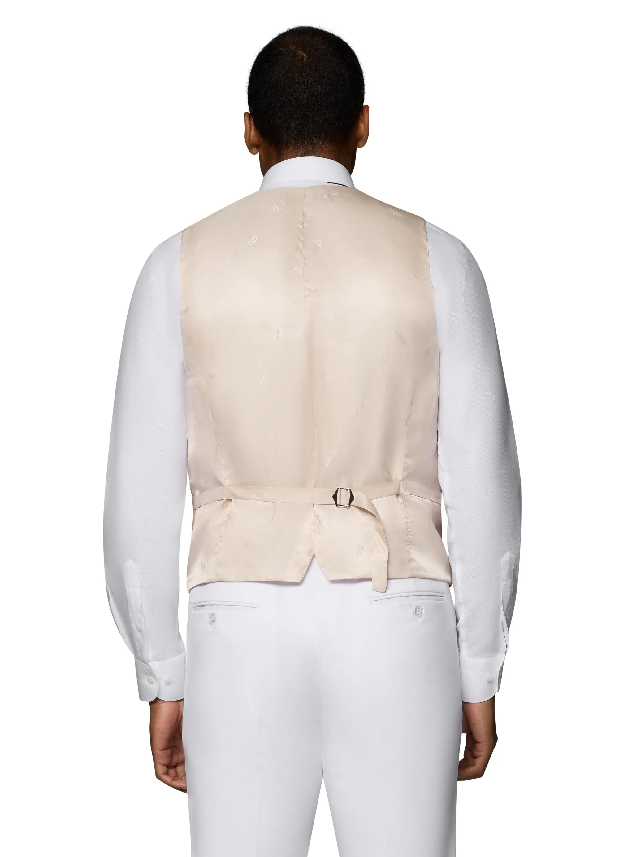 Bergamo Orange Vested Solid White Modern Fit comfortable fabric