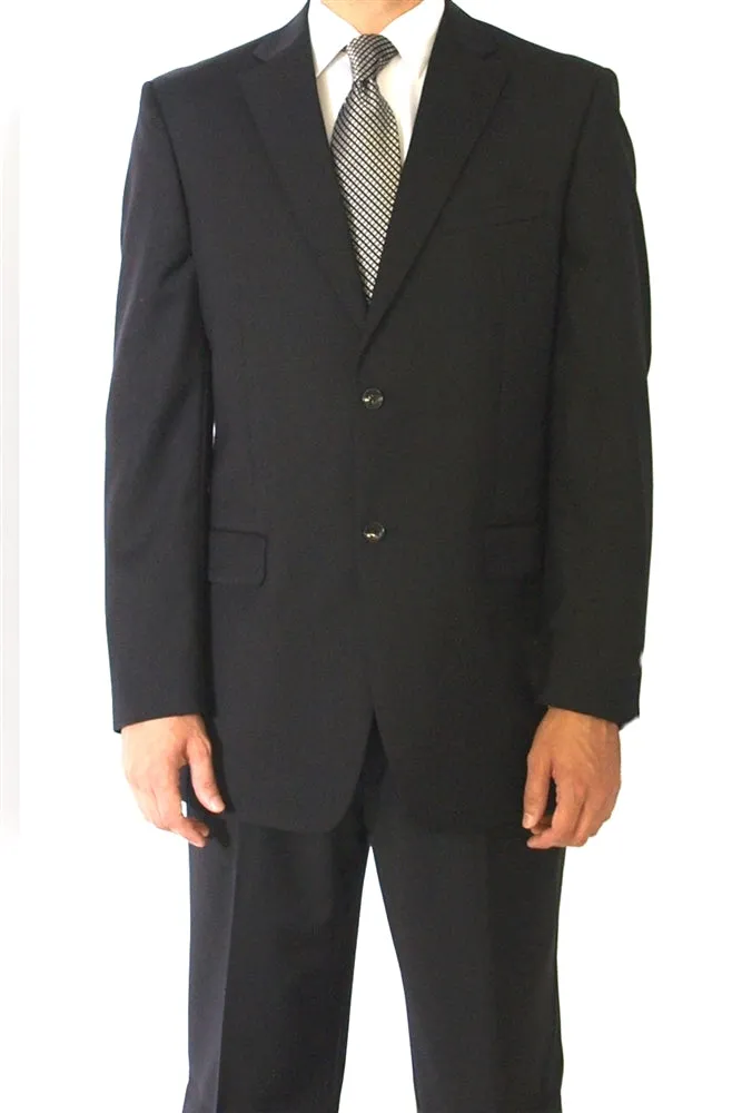 Big & Tall Eisenberg Solid Black Suit premium tailoring