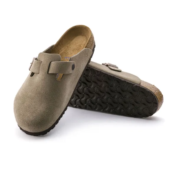 Birkenstock Women's Boston Soft Footbed Taupe wear ready