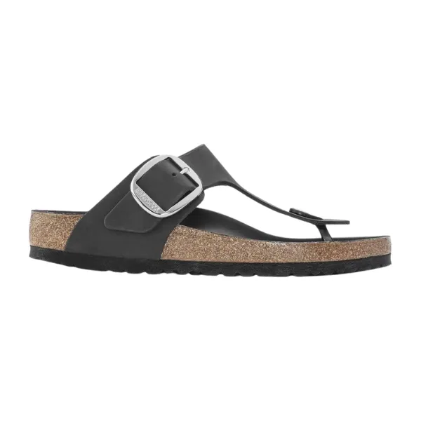 Birkenstock Women's Gizeh Big Buckle Oiled Leather Black rainy day
