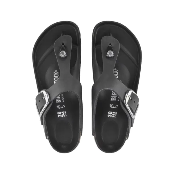 Birkenstock Women's Gizeh Big Buckle Oiled Leather Black relaxing feel