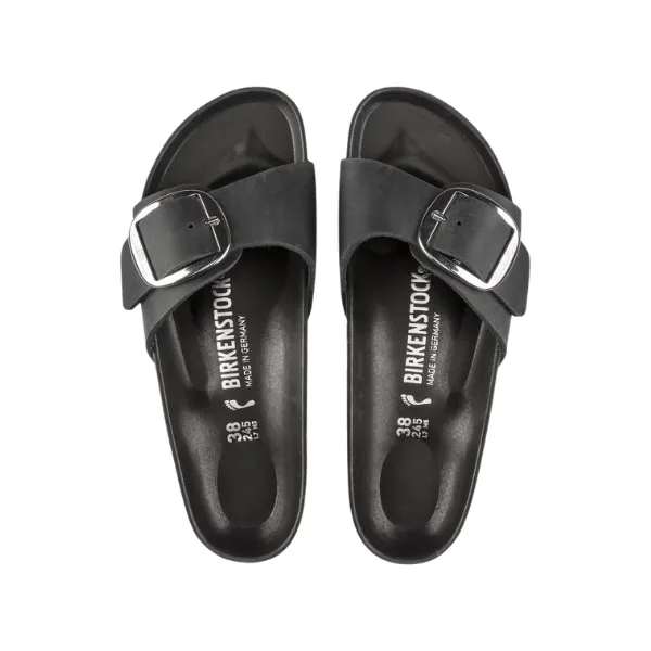 Birkenstock Women's Madrid Big Buckle Black Boho Zen