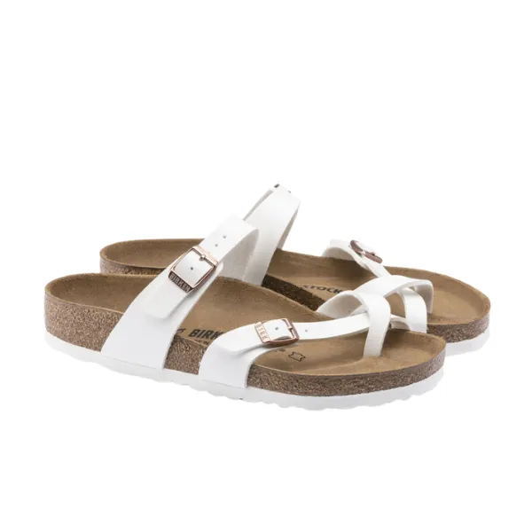 Birkenstock Women's Mayari Birko-Flor White Leather happy soul