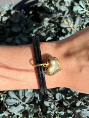 Black Horn Heart Bracelet trend tone