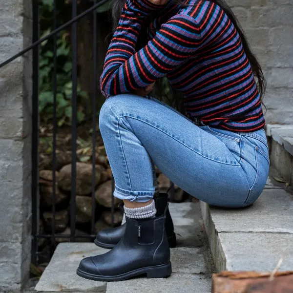 Bobbi Rain Boot in Black from Merry People heat shield