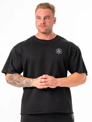 Box Fleece T-Shirt - Black warm fit