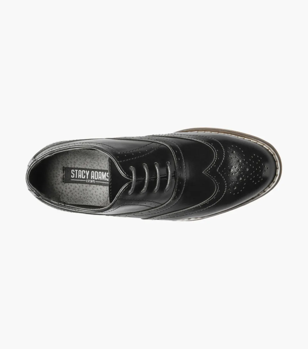 BOYS DUNBAR  Wingtip Oxford - Black dayproof