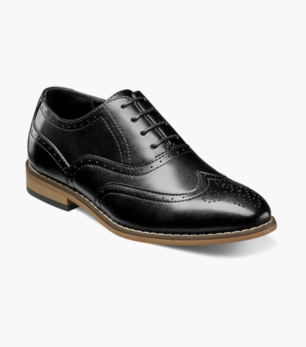 BOYS DUNBAR  Wingtip Oxford - Black look sharp