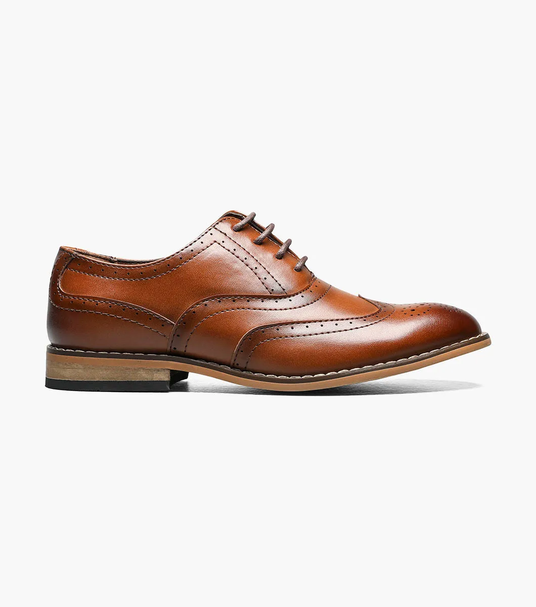BOYS DUNBAR  Wingtip Oxford - Cognac style mode