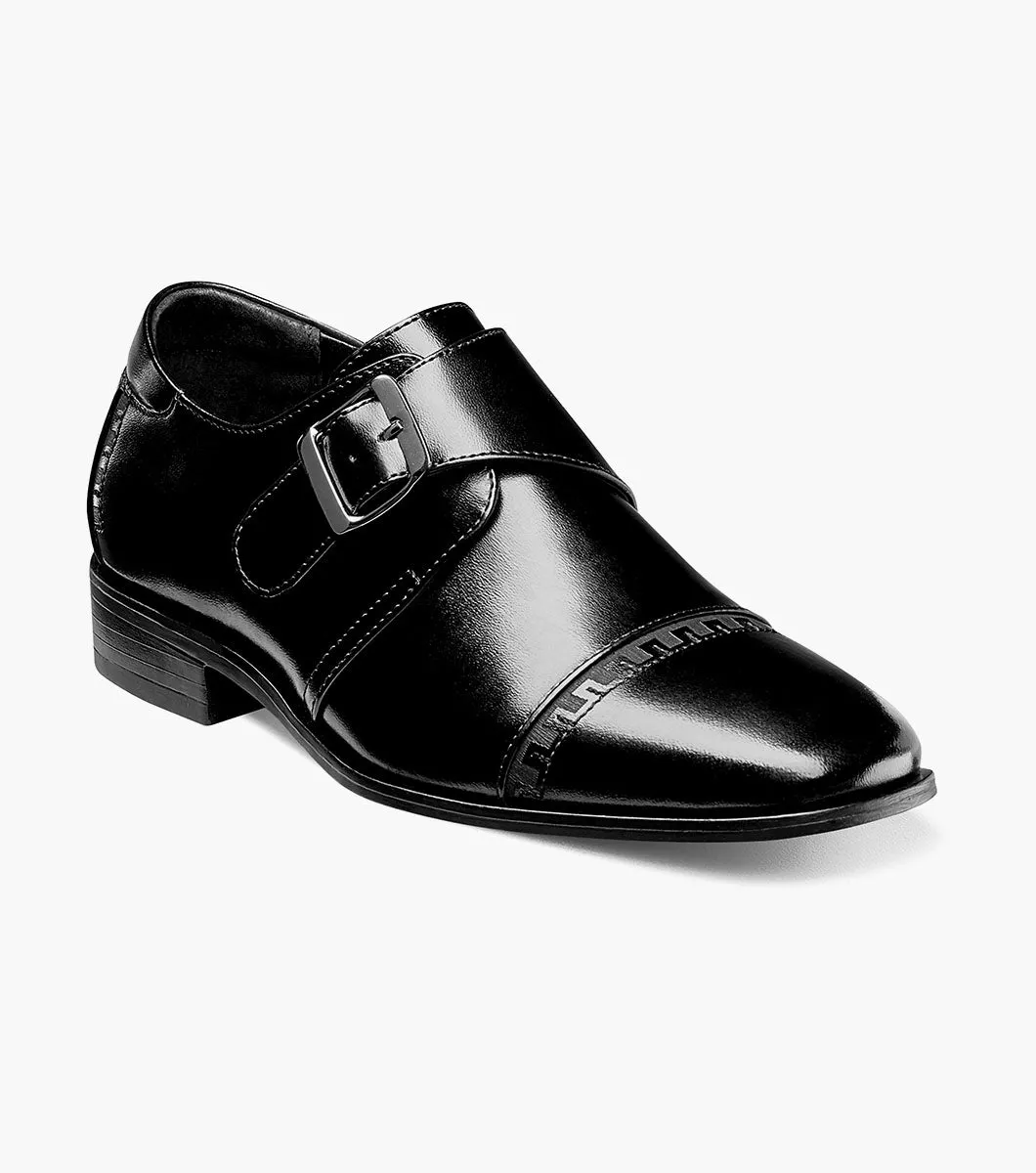 BOYS MACMILLIAN  Cap Toe Monk Strap - Black refined comfort