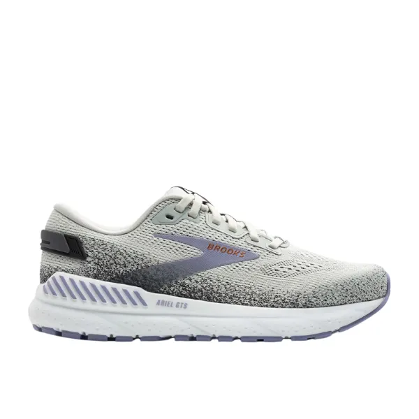 Brooks Womens Ariel GTS 24 Grey/Purple Wide timeless tone