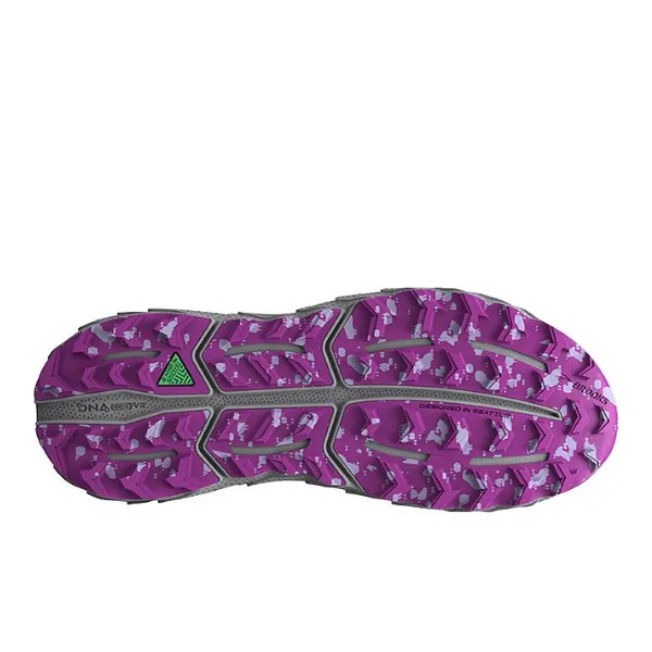 Brooks Women's Cascadia 17 Oyster/Blackened Pearl/Purple zero pinch