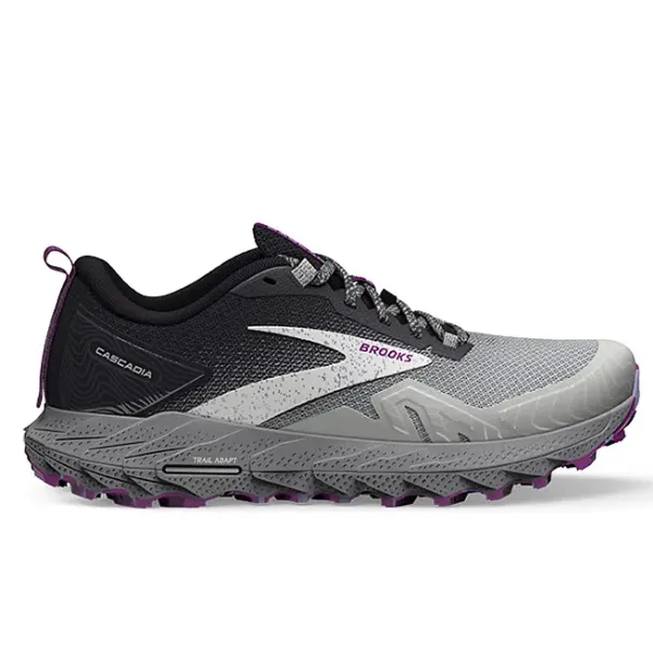 Brooks Women's Cascadia 17 Oyster/Blackened Pearl/Purple cloud ride