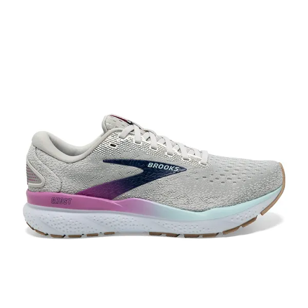 Brooks Women's Ghost 16 White/Grey/Blue Style Combo