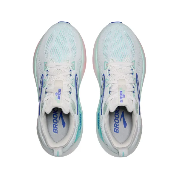 Brooks Women's Glycerin GTS 22 Wide White/Blue weekend joy