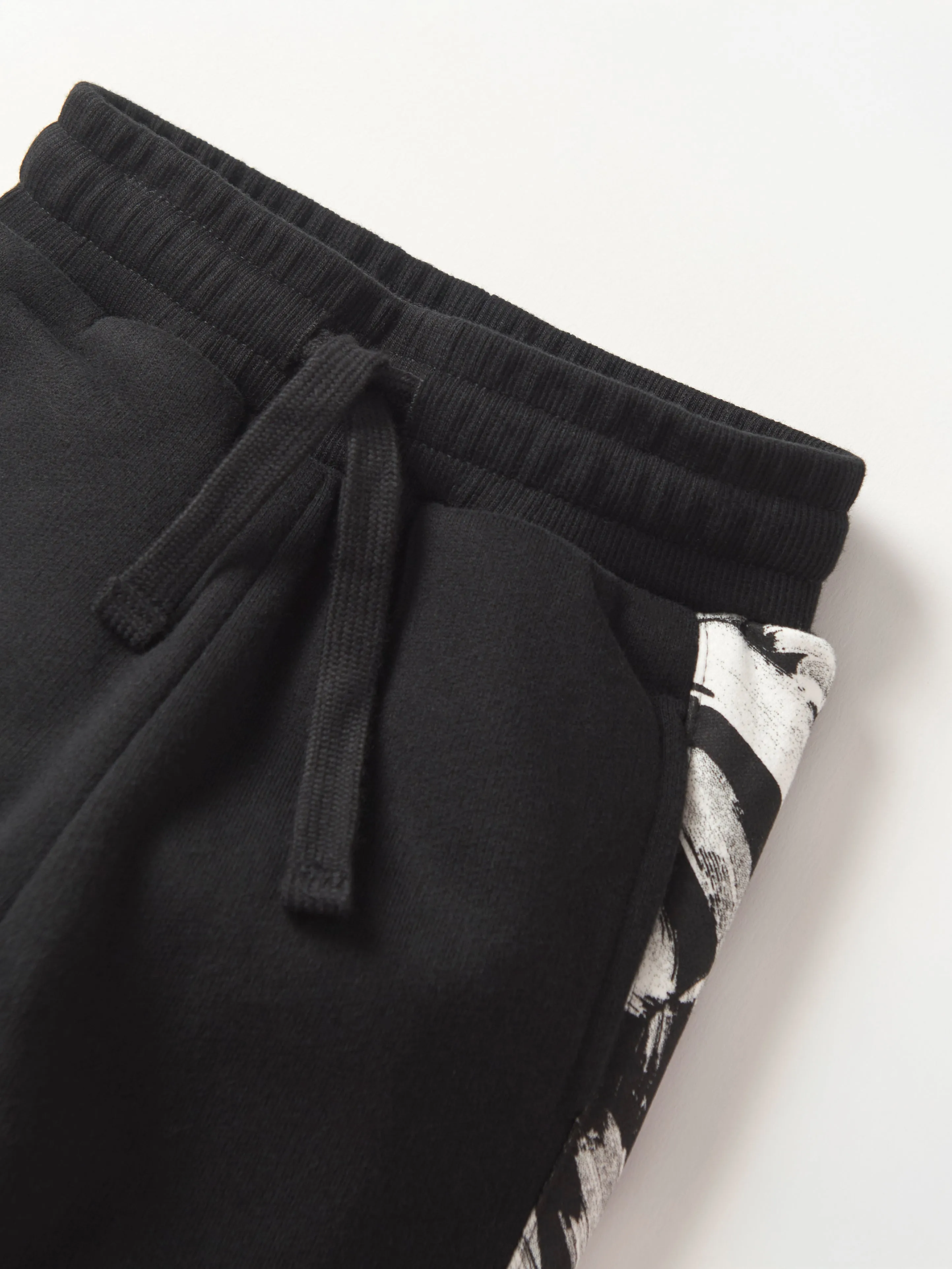 Brush Stroke Sweatpant - Black Seamless Design