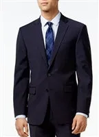 Calvin Klein Solid Navy -X-Fit Slim Suit tailored design