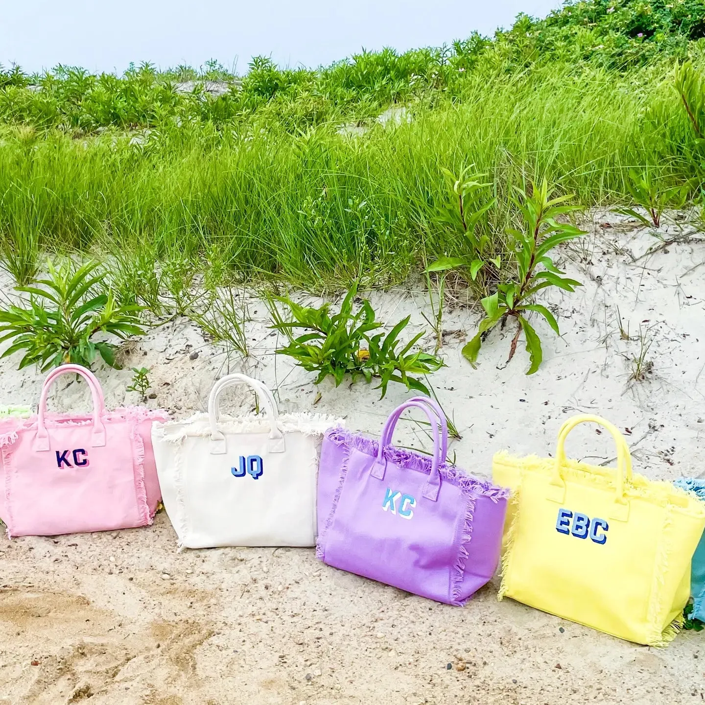 Calypso Fringe Personalized Tote relaxed luxe