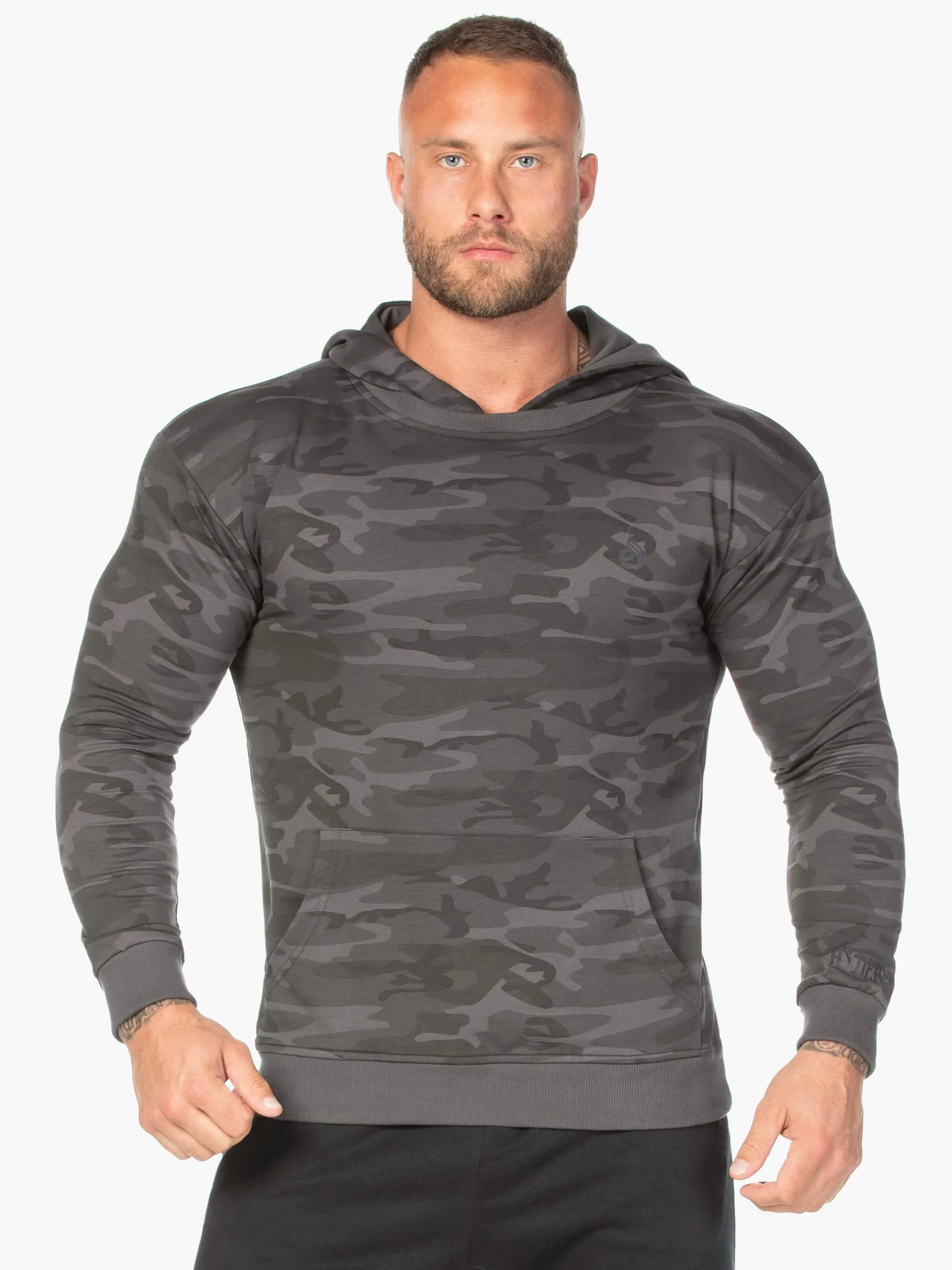 Camo Pullover Hoodie - Black Camo flexible wear