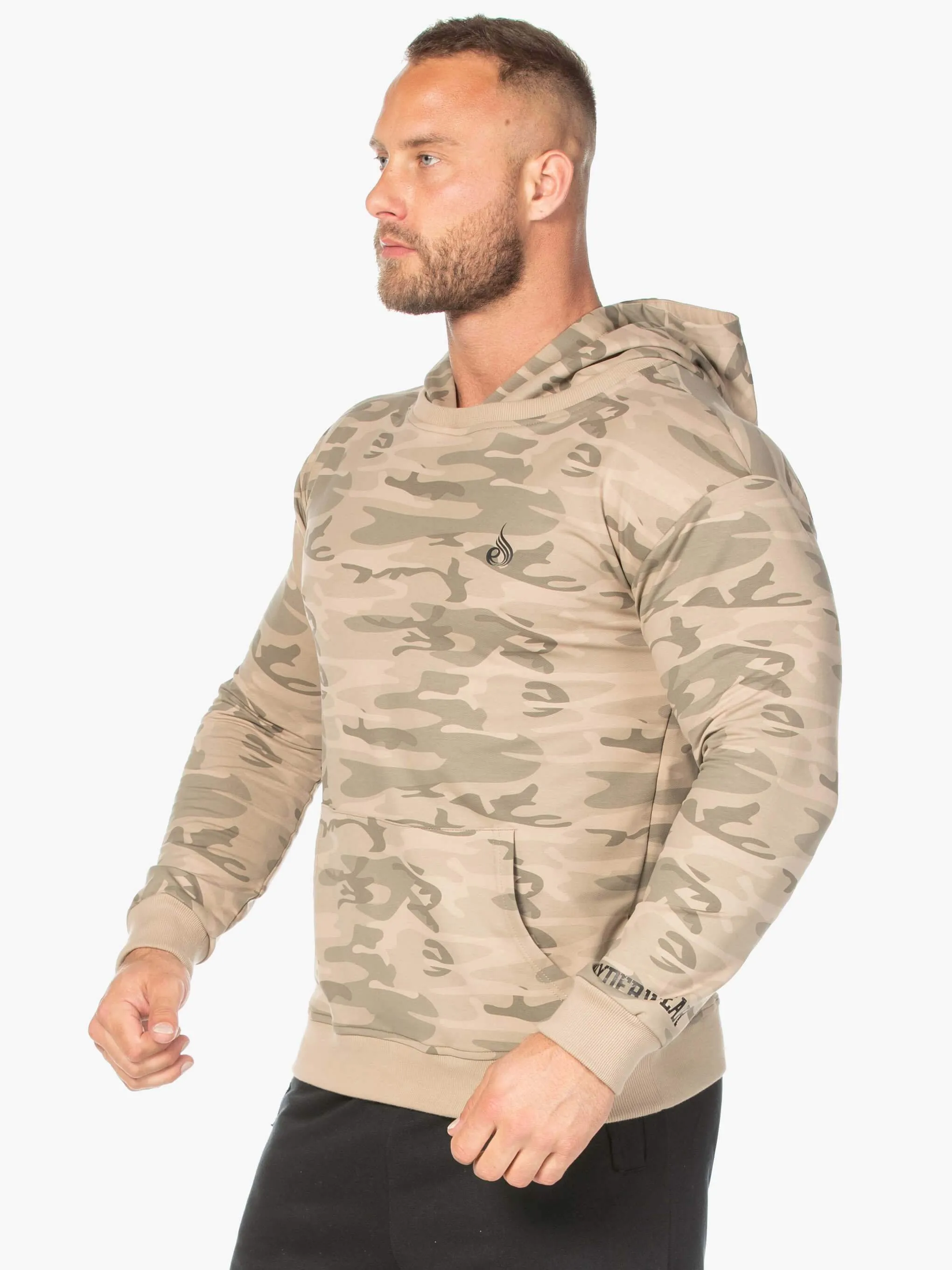 Camo Pullover Hoodie - Tan Camo relaxed fit